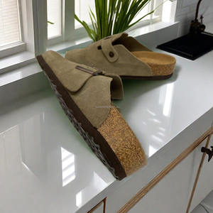 Pantuflas Burken 100% de Cuero Vacuno de Primera Calidad para Hombre y Mujer, Zuecos de Corcho con Plantilla Suave, Zapatos Mule para el Hogar o Exteriores, Mocasines Casuales - Product Image 2