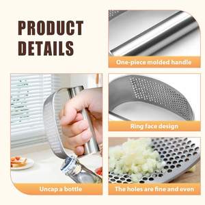 <strong>Garlic</strong> <strong>Press</strong> Rocker Stainless Steel <strong>Garlic</strong> Presser, Upgrade Heavy Duty Mincer Crusher, Portable Manual <strong>Press</strong> Tool - Product Image 3