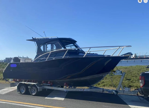 Barco de Pesca Deportivo <span class=keywords><strong>Gospel</strong></span> de 7.5 Metros, de Aluminio, Tipo Profisher, Yate de Casco Profundo en Forma de V, Embarcación con Cabina Cerrada Soldada, Barco para Aguas Agitadas con Motor - Product Image 3