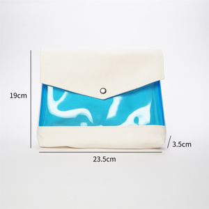 Sac cosmétique professionnel à fermeture éclair en toile de coton durable avec logo personnalisé commodité de maquillage quotidien en PVC - Product Image 2