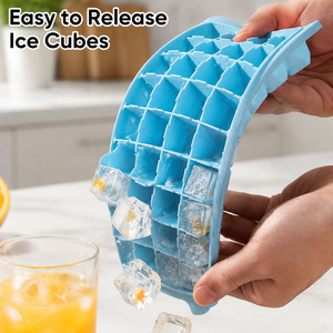 Bac à glaçons en silicone 24/36 compartiments avec couvercle, moule à glaçons de qualité alimentaire à poussoir pour congélateur, cuisine, bar et fêtes - Product Image 3