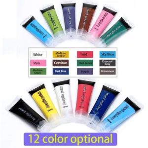 12 Colors 75ml Hose Acrylic Paint Tube Of High-Plastic Fluid Acrylic Color Art Paint For Studio Hand-painted Creation