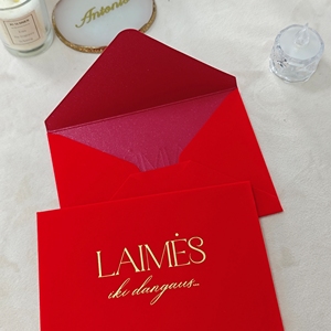 Enveloppes en velours faites à la main avec estampage à chaud doré, couleurs personnalisées, mini enveloppes luxueuses pour invitation de mariage - Product Image 2