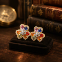 Parure de bijoux de luxe en argent 925 plaqué or avec saphir naturel fantaisie, collier, boucles d'oreilles et bagues, cadeau de fiançailles pour femme