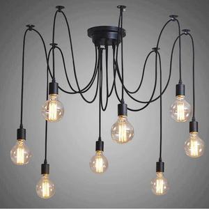 โคมไฟระย้าหลายหัวสไตล์อุตสาหกรรม แหล่งกำเนิดแสง LED 6 หลอดสำหรับห้องนั่งเล่นห้องนอนโคมไฟเพดาน - Product Image 1