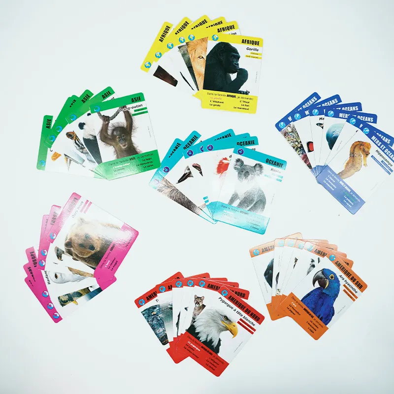 Cartão de flash de aprendizagem de logotipo, personalizado, alta qualidade, crianças, aprendizagem pré-escolar, animal, brinquedos, cartão