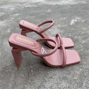 Nouvelle Collection Été 2023 – Sandales à Talon Épais et Bout Ouvert pour Femme, Grande Taille, Tongs à Talon Haut, Chaussures d'Extérieur Tendance pour Filles - Product Image 3