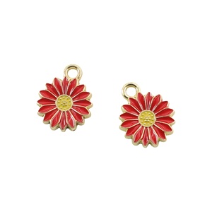 Breloques porte-clés fleurs marguerites émaillées, pendentifs tournesol, accessoires pour la fabrication de bijoux DIY pour femmes, colliers, bracelets, boucles d'oreilles - Product Image 5