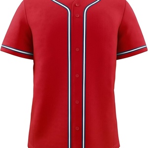 Men Casual Button <b>Down</b> Shirts Short Sleeve Active Team Sports Uniform Custom Tracksuits for Men Blank Baseball Jersey - Product Image 2