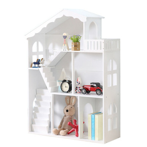Ensemble de jouets en bois style nordique DIY : Maison de poupée de simulation, Villa de princesse, Château pour enfants, Bibliothèque et Étagère - Product Image 3