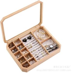 Solid Wood Jewelry <b>Box</b> With Lid 45L Storage Organizer For Desktop Living Room Gift Display - Product Image 4