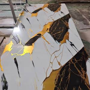 Panneau mural en PVC en gros, peinture UV haute brillance, imitation pierre plastique, panneau de fond <span class=keywords><strong>Pandora</strong></span> Rock, excellente découpe - Product Image 1