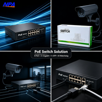Switch PoE 8 ports 10/100 Mbps avec 1 SFP 2 Gigabit Uplink, Switch Ethernet 48V Plug and Play pour caméra IP CCTV AP-1038KE