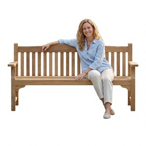 3 Seater Teak Modern Minimalist Durable Water Resistant Outdoor Patio <b>Bench</b> <b>for</b> Hotels Restaurants Apartments INDOTEAK OUT02 - Product Image 4