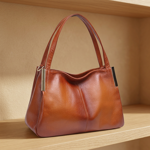 Custom Branded Ladies Genuine Leather Waterproof Lightweight Durable Zipper Closure Dual Strap Foldable Cross-Body Handbags - Product Image 2