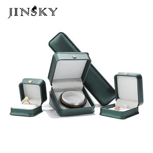 Crown style jewelry box pu leather jewelry packaging small moq customizable jewellery ring earring <b>boxes</b> - Product Image 2