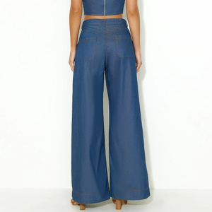 กางเกงยีนส์ขาบานแบบหลวมแนวเรโทรใหม่สำหรับ2025 - Product Image 3