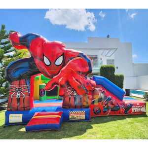 Château de rebond gonflable sur le thème des super-héros avec toboggan pour <span class=keywords><strong>parc</strong></span> d'attractions <span class=keywords><strong>ou</strong></span> divertissement de videur sautant - Product Image 2