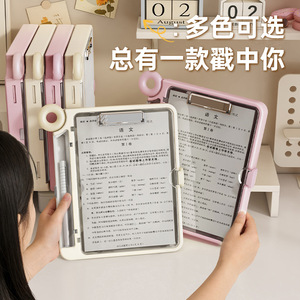 Office Organizer Desktop Storage Box A4 Size Double Layer Classification Student Document Holder With Cover - Product Image 5