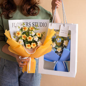 <span class=keywords><strong>Super</strong></span> Z Venta caliente hecho a mano tejer ramo flores lana algodón ganchillo flores para el Día DE LA MADRE regalo del Día de San Valentín - Product Image 1