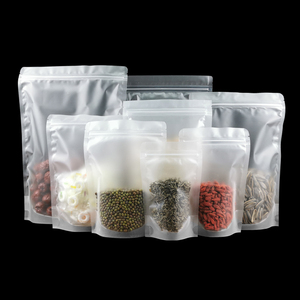 In Stock plastic Packaging Bags For Cookies Side Gusset packing Transparent Bags For Beans stand up pouch with zipper