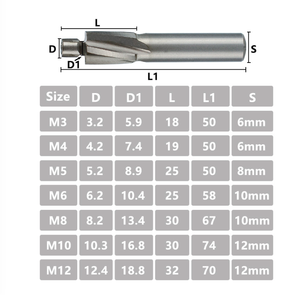 7 pz HSS contralesaggio fresa M3.2-M12.4 Pilot Slotting Tool fresa svasatore frese - Product Image 3
