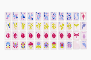 Halo Botanical Paris Pink Ensemble de <span class=keywords><strong>Mahjong</strong></span> Américain de Luxe en Acrylique à Couche Unique avec Supports, pour Soirées de Jeu en Famille, Achat en Gros, Logo Personnalisé - Product Image 3