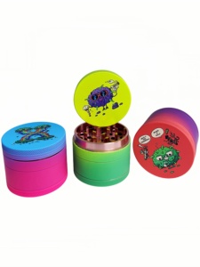 <b>Herb</b> Grinder 6 Pcs Display <b>Box</b> Round Magnetic Metal Dry <b>Herb</b> Grinder With Sharp Teeth And Colorful Design For Smooth Grinding - Product Image 2