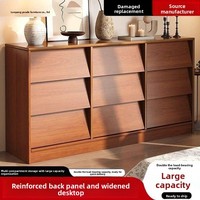Buffet Moderne de Luxe en Bois Massif, Meuble de Rangement Multifonctionnel avec Tiroirs à Rabat pour Salon, Balcon, Salle à Manger, Maison