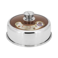 Marmite en acier inoxydable durable 12L marmite à couscous à vapeur en verre avec couvercle en métal pour soupe