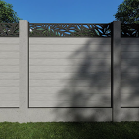 Panneaux de clôture WPC gris foncé, intimité totale, clôture composite pour terrasse de restaurant, poteau en aluminium antirouille, usage commercial