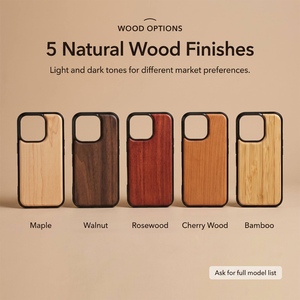Coques de téléphone en bois gravées au laser pour la série iPhone, dos en bois naturel, TPU souple antichoc, personnalisables, DIY - Product Image 6