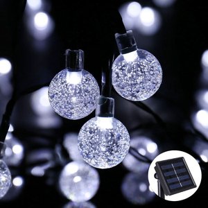 ไฟประดับสวนกลางแจ้ง พลังงานแสงอาทิตย์ 30 หลอด LED ลูกบอลคริสตัล ไฟตกแต่งแบบสาย - Product Image 5