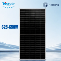 Panneau solaire bifacial HJT de type N 625W 650W, module PV monocristallin à demi-cellules certifié CE TUV pour système d'énergie solaire commercial
