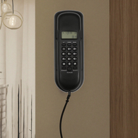 Téléphone analogique filaire avec identification de l'appelant, téléphone fixe pas cher pour hôtel, maison, montage mural, téléphone de base, écran LCD 16 chiffres, contrôle du volume à 4 niveaux