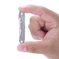Couteau utilitaire de poche micro EDC multifonctionnel en titane pliable, petit porte-clés pendentif, pour décortiquer les colis et découper le carton