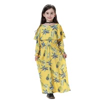 Robe décontractée à manches longues en polyester pour enfants, style ethnique, tendance transfrontalière