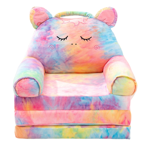 Ensemble de lit et siège pliable en peluche pour enfants, mobilier modulaire, chaises mini-coussins pour extérieur et hôtel - Canapé bébé sans rembourrage - Product Image 1