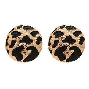 Boucles d'oreilles pendantes vintage dorées motif léopard, modernes, élégantes, tendance, haut de gamme, en alliage, clous géométriques, cristal, strass, argent - Product Image 6