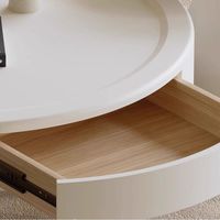 AJUNION Ensemble de table basse contemporaine en bois à double gigogne Table basse italienne crème Table basse pour petit appartement salon