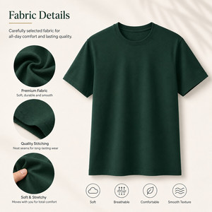 Camiseta de Algodón Suave Premium al por Mayor, Transpirable, Duradera, Lisa, de Manga Corta para Jóvenes, para Impresión de Logotipo Personalizado - Product Image 5