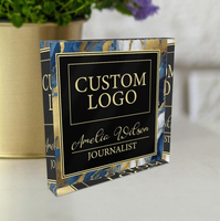 Bloque de Acrílico Transparente con Logotipo de Marca Personalizado Impreso con UV, Bloque de Exhibición de Acrílico Sólido, Adorno de Escritorio, Regalo Promocional Empresarial