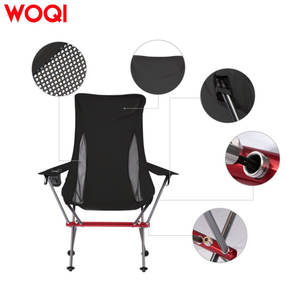 Silla plegable Woqi ligera, portátil, con respaldo alto y bolsa de almacenamiento para viajes al aire libre, pesca y uso en exteriores. - Product Image 1