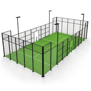 Best Selling Brand Haoran Panoramic Padel Court Set with Rackets and Ball Premium Tennis Court Equipment