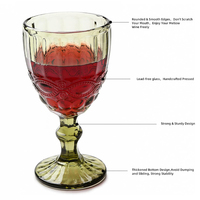 Verre coloré en verre vintage Design gaufré Gobelet Cup Ensembles de verres à vin colorés pour mariage