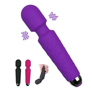 20 Tốc Độ Mạnh Mẽ Massager Vibrator Sạc USB Silicone Toàn Bộ Cơ Thể Cơ Bắp Kích Thích Wand Massager