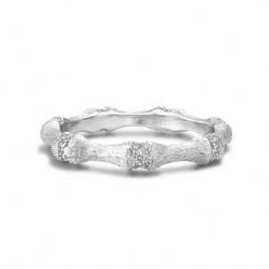 Dylam NEW DESIGN Jewelry Manufacturer S925 <b>Silver</b> Rhodium 22k Gold Plated 5A Zirconia Bamboo Joint <b>Eternity</b> Band Daily <b>Rings</b> - Product Image 1