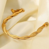 Bracelets minimalistes en acier inoxydable, bijoux plaqués or 18 carats, chaîne serpent torsadée, bracelet pour femmes