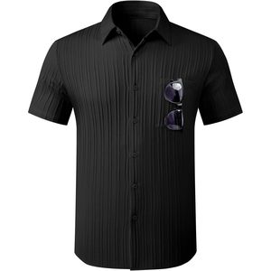 Chemise à manches courtes boutonnée pour homme FOXA, en lin et coton, décontractée, été, plage, respirante, tissu popeline - Product Image 5