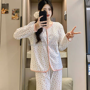Pijama Feminino <span class=keywords><strong>Kawaii</strong></span> com Estampa de Cereja Vermelha, Conjunto Doce de 2 Peças, Manga Longa, Novo Design 2026, Camisola Casual de Primavera - Product Image 4